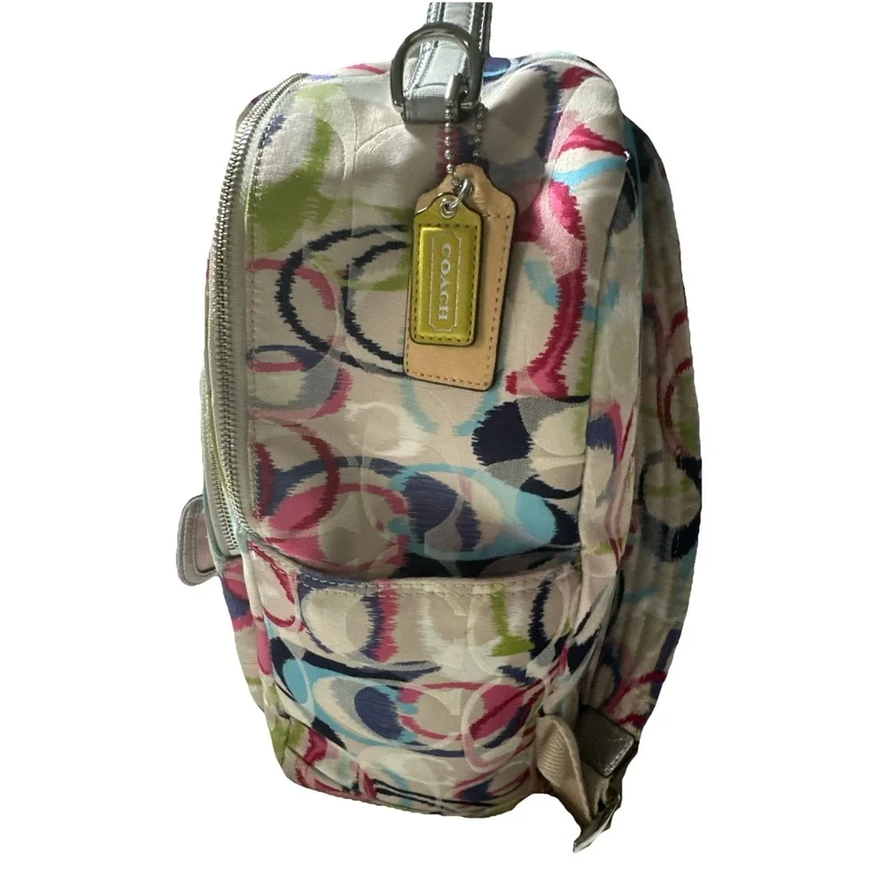 Y2K Coach Backpack Poppy Ikat With 2 Authentic‎ Charms  